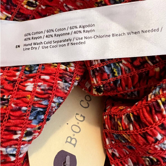 New BOG Collective Short Set in Orange Red Multicolored Floral Size Medium - Picture 5 of 6